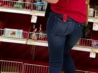 Cute Blond Teen with nice ass in jeans
